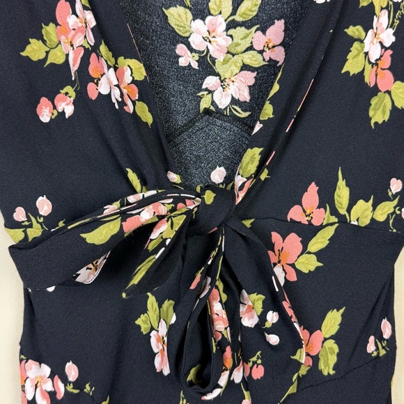 Reformation Lassie Daphne Midi Floral Open Back Maxi Dress Black Size 2 - Picture 9 of 12